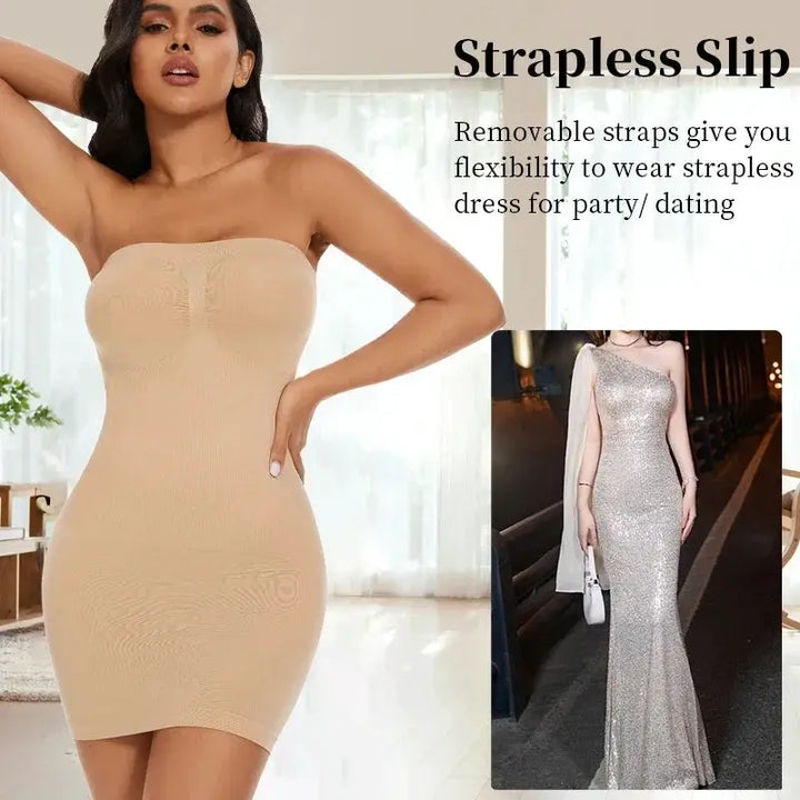 Off Shoulder Compression Body Shaper Dress For Women