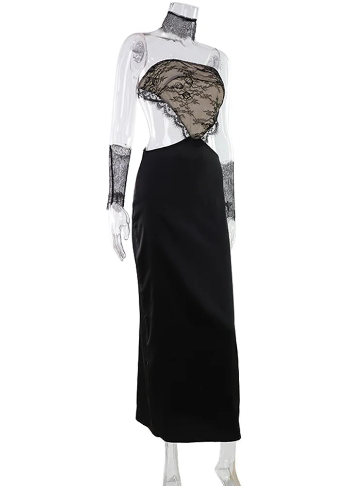 Sophisticated Slim Sheath Lace Strapless Evening