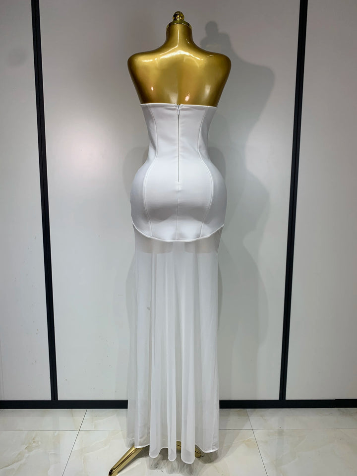 Black Strapless Bandage Gown Sculpting Silhouette