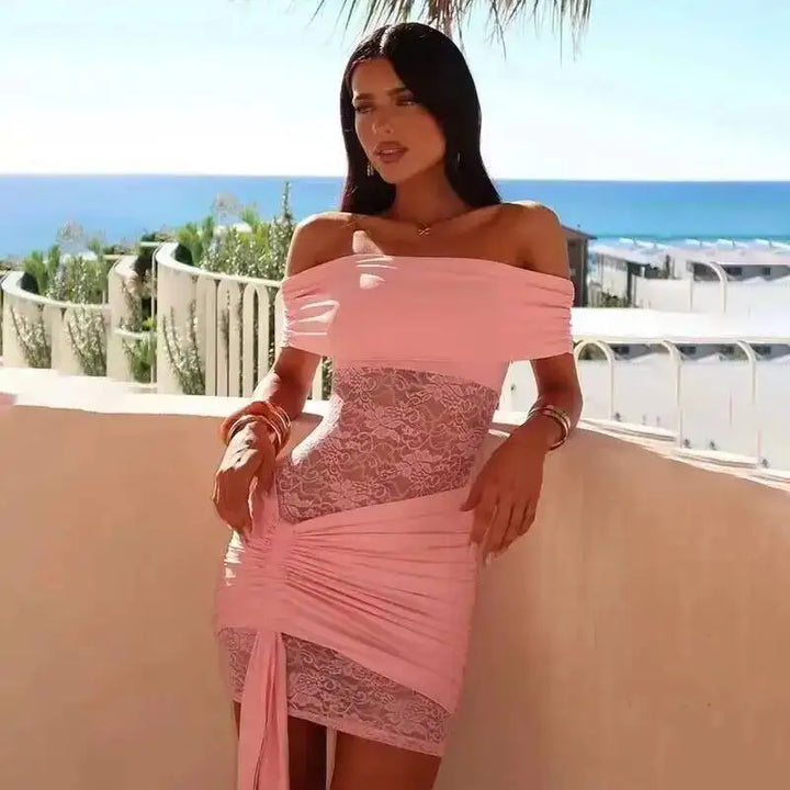 Elegant Lace Mini Dress Exclusive Tailored Off
