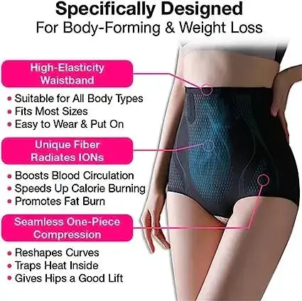 Ice Silk Lumbar Pad Ion Fiber Women Tummy Control Shapewear