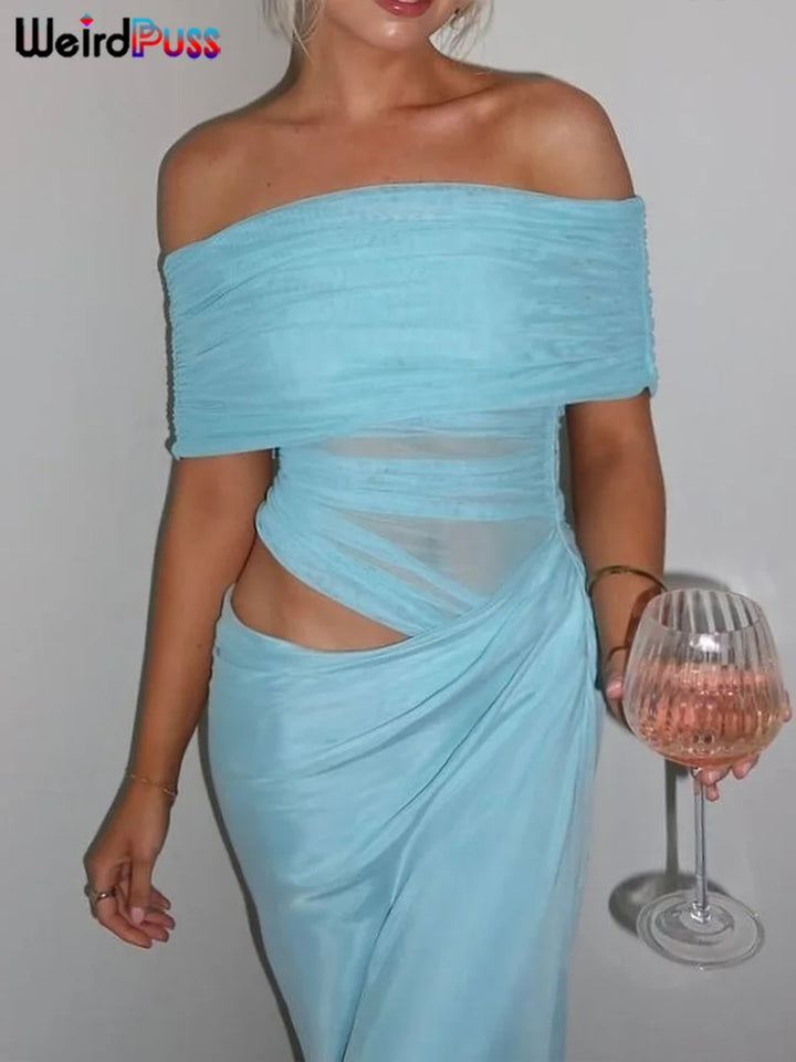 Signature Weir Puss Mesh Patchwork Backless