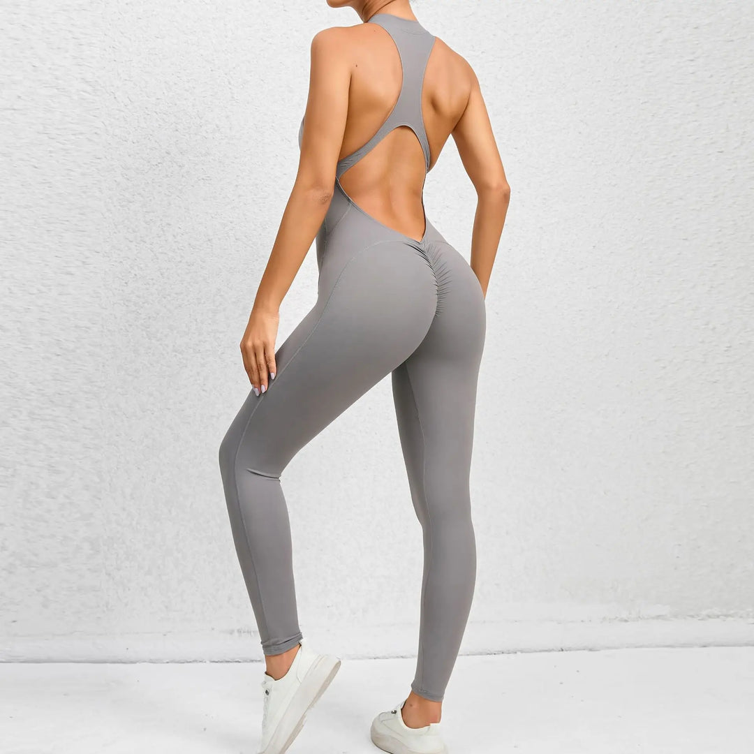 Stylish Sleeveless Hollow Jumpsuit For Gym And