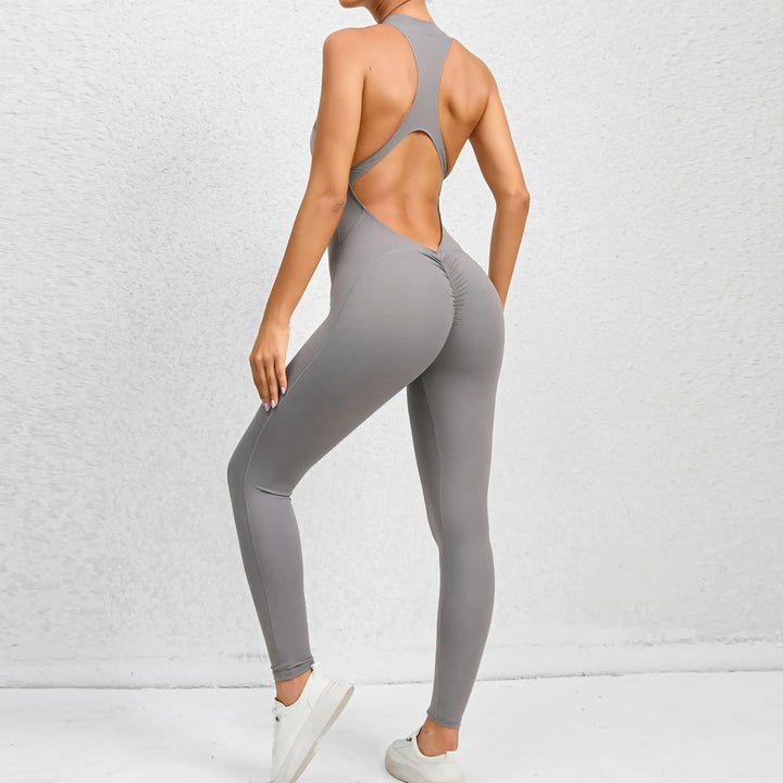 Stylish Sleeveless Hollow Jumpsuit For Gym And
