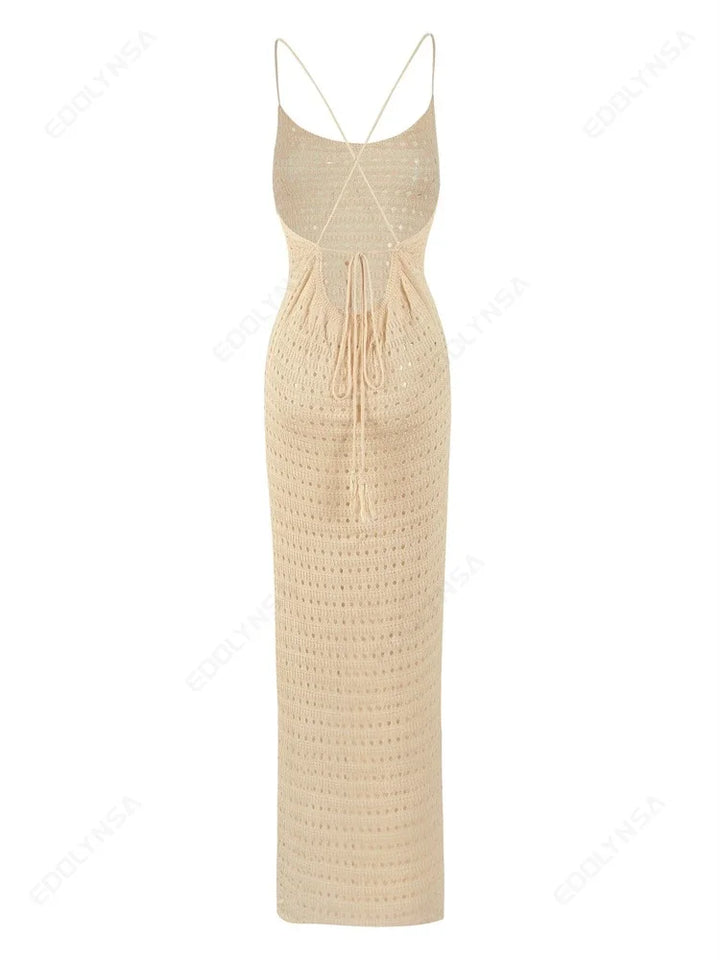 Luxury Edolynsa Knit Resort Maxi Dress With