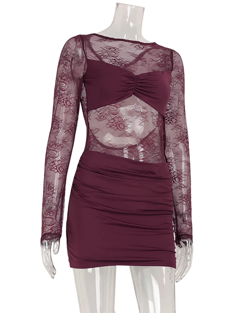 Cnyishe Lace Patchwork Sheath Dress Exclusive