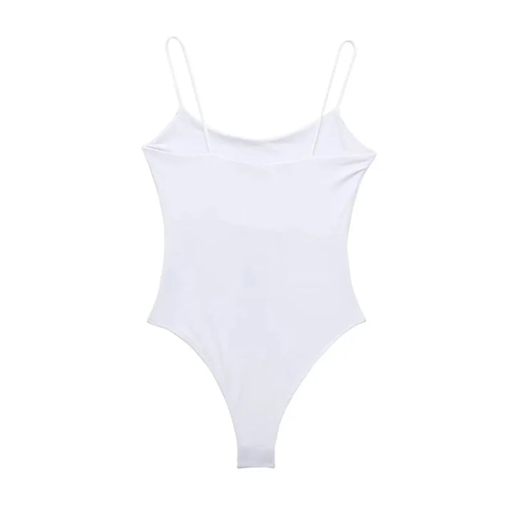 White Sleeveless Backless Bodycon Bodysuit