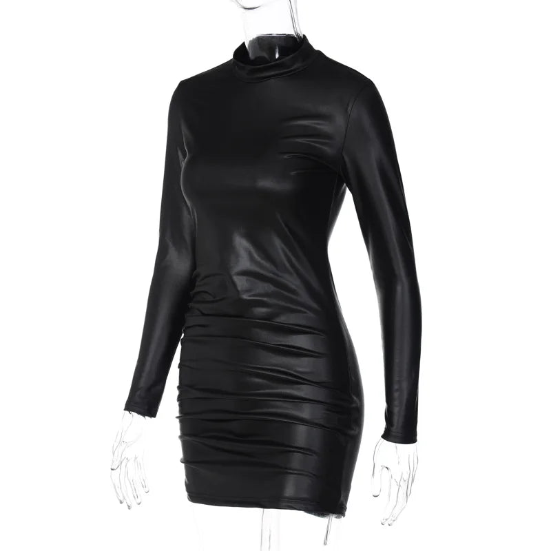 TYFYO Sleek Architectural Mini Dress In Supple