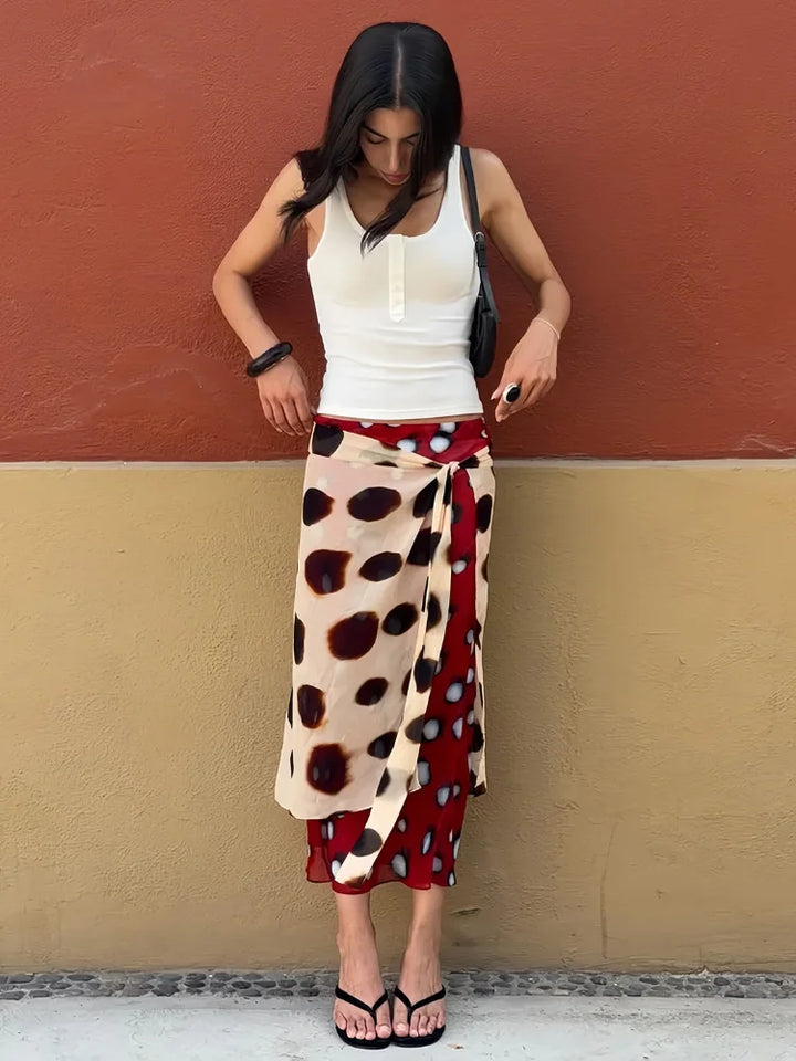 Bold Animal Print Slip Dress V Neck Ruched Maxi