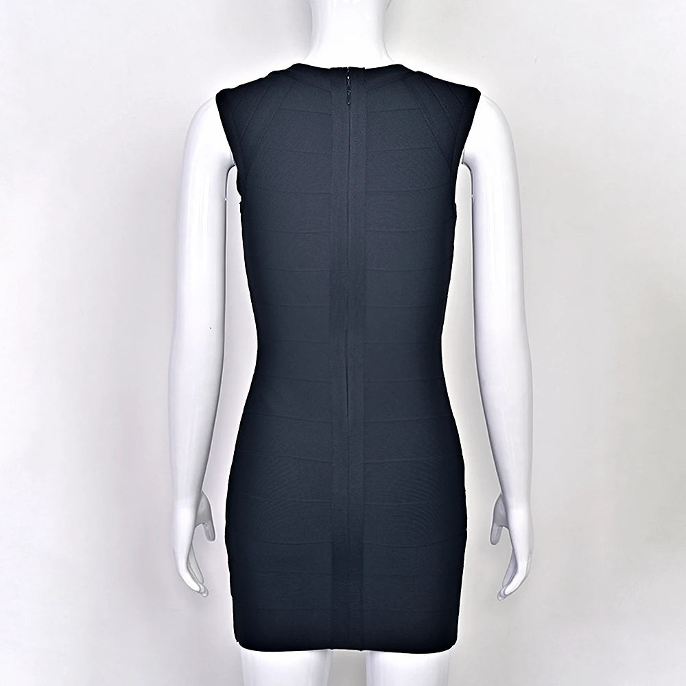 Luxury Signature Knit Plunge Dress For Elegant