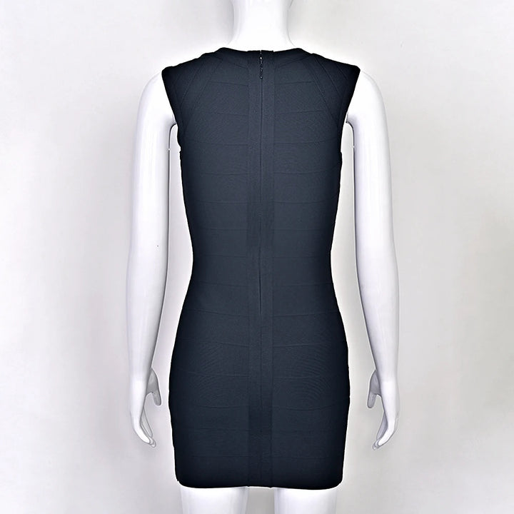 Luxury Signature Knit Plunge Dress For Elegant
