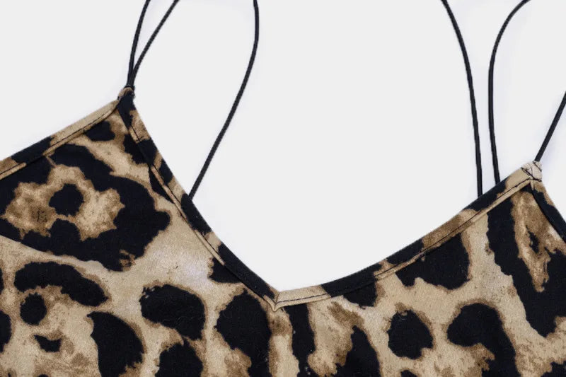 Stunning Leopard Print Bodycon Midi Dress For