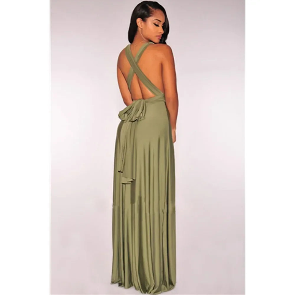 Sexy V Neck Maxi Dress With Straps For Summer Party