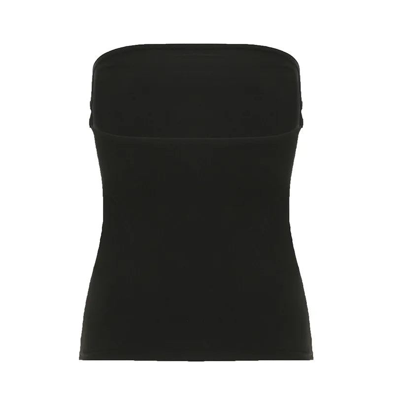 Dozw Exclusive Vintage Gothic Black Knit Tube Top