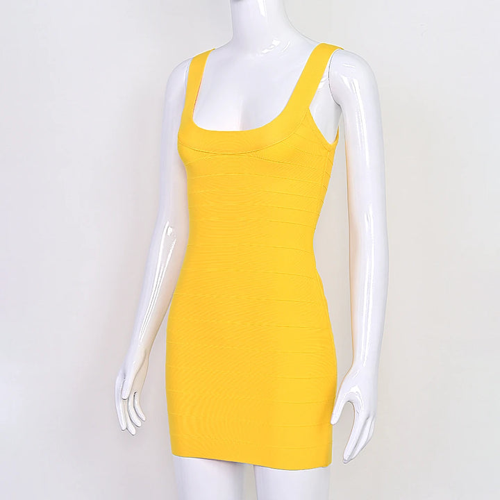 Luxury Pink Ginger Bandage Bodycon Mini Dress