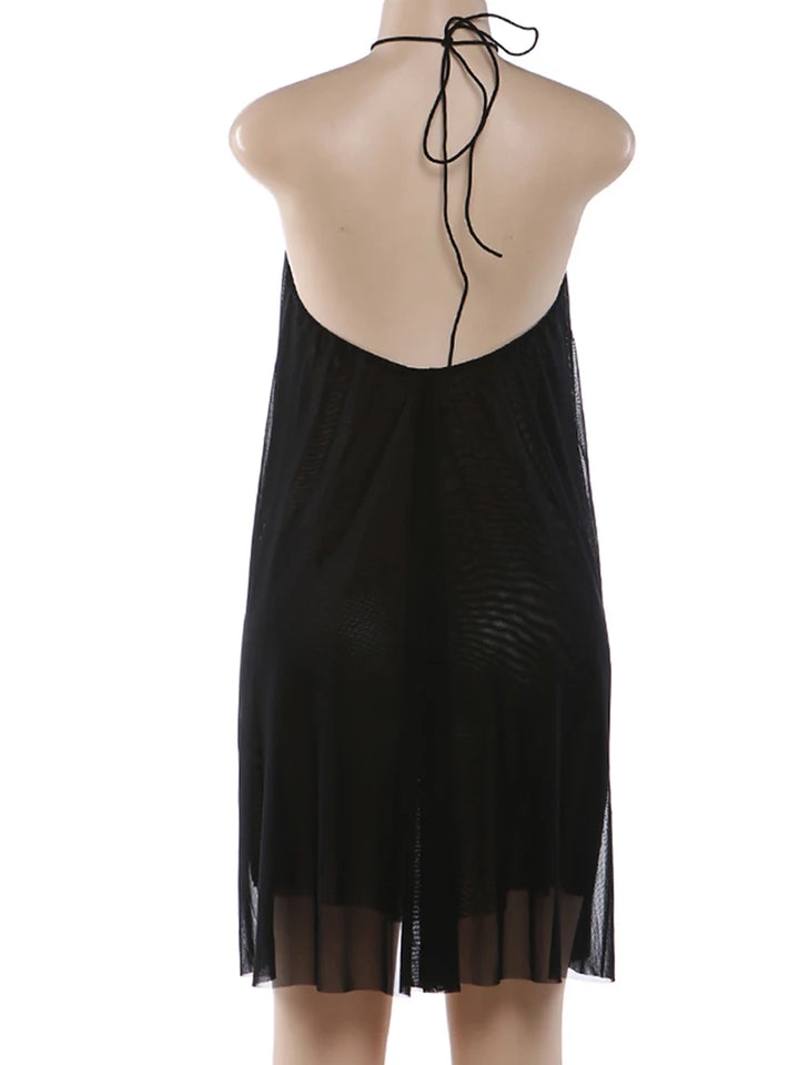Y2K Mini Dress Tiered Backless Elegant Style