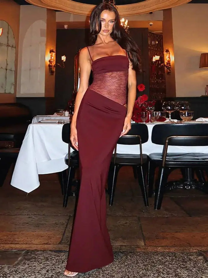 Elegant Backless Spaghetti Strap Party Dress
