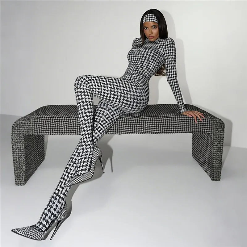 Luxury Platinum Blend Vintage Plaid Bodycon