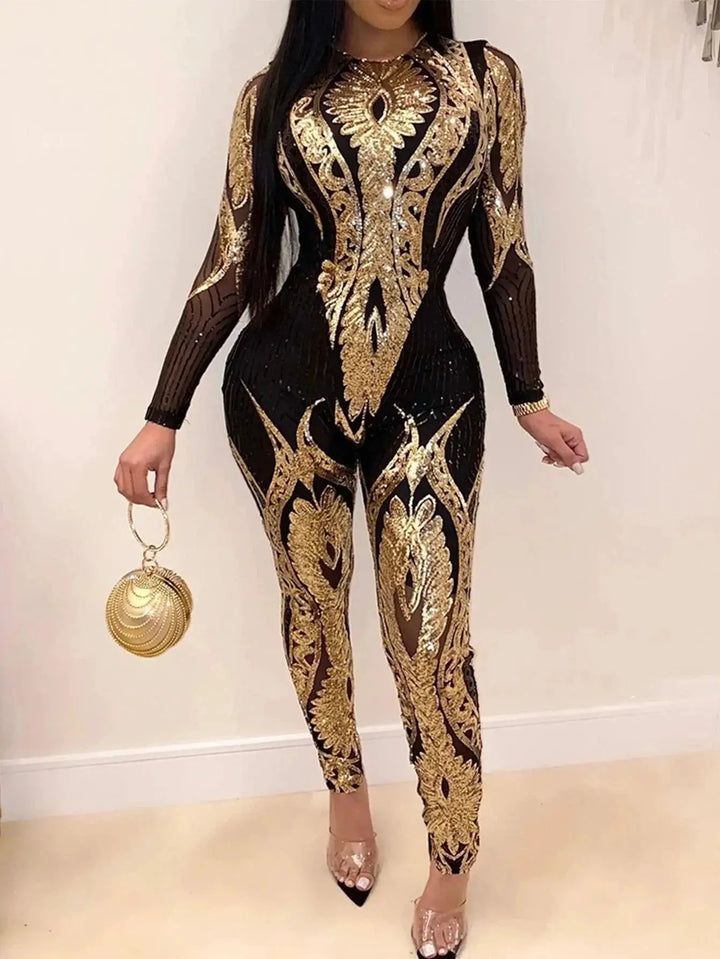 Sparkling Sequin Nightlife Glamour Jumpsuit Shimmering