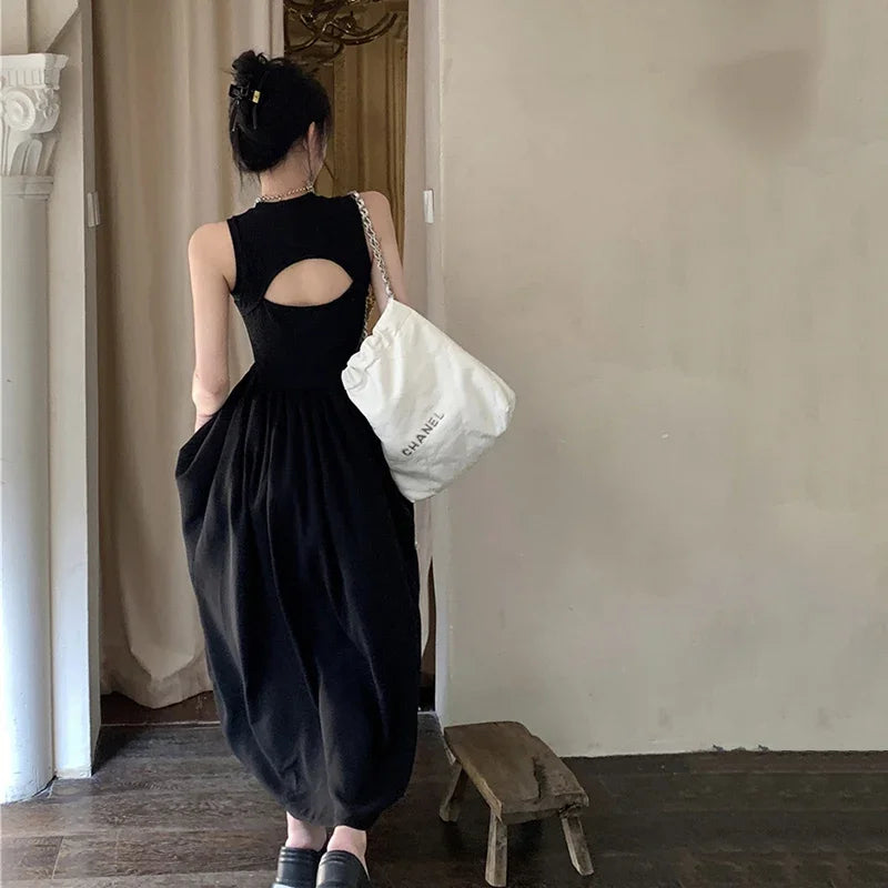 Elegant Sleeveless Summer Long Dress For Comfortable Daily Wear