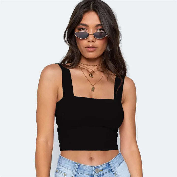 Dozw White Elastic Backless Crop Top