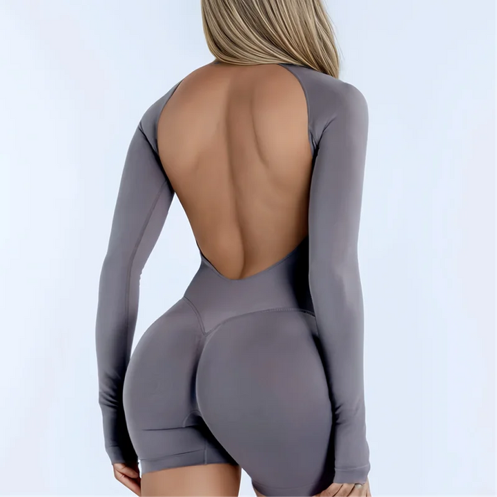 Histello Women Hollow Back Yoga Jumpsuit