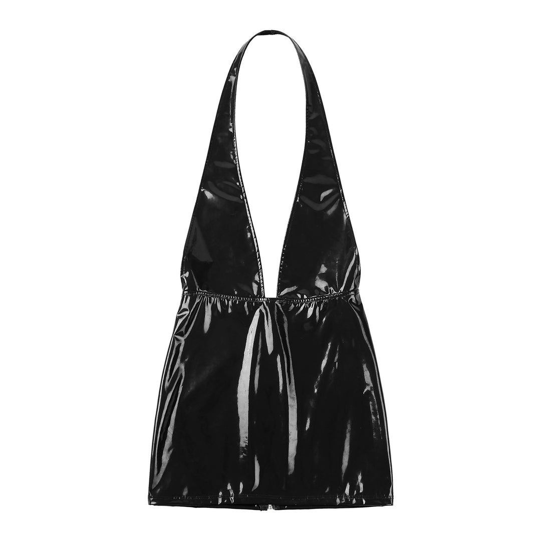Freebily Womens Patent Leather Mini Dress Sheath