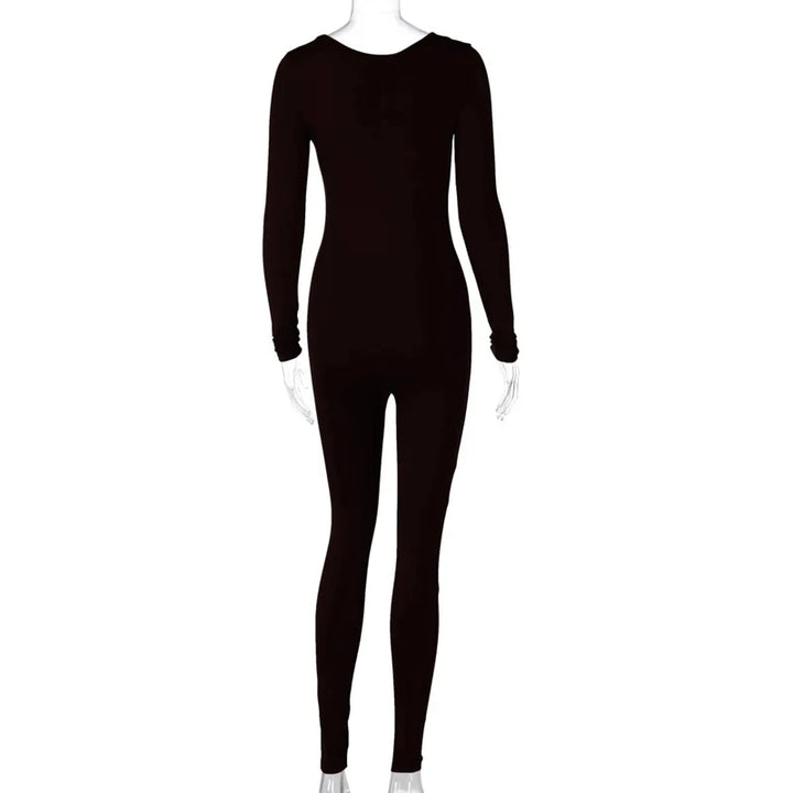 Slim Long Sleeve Knitted Jumpsuit For Women