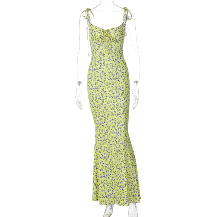 Hugcitar Floral Print Ankle Length Bodycon Long