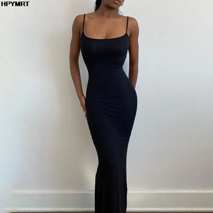 Satin Slip Backless Maxi Dress Bodycon Party Wear