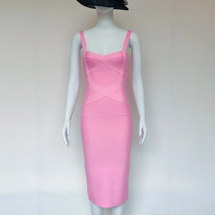 Beaukey Luxury Vintage Midi Bodycon Dress Limited