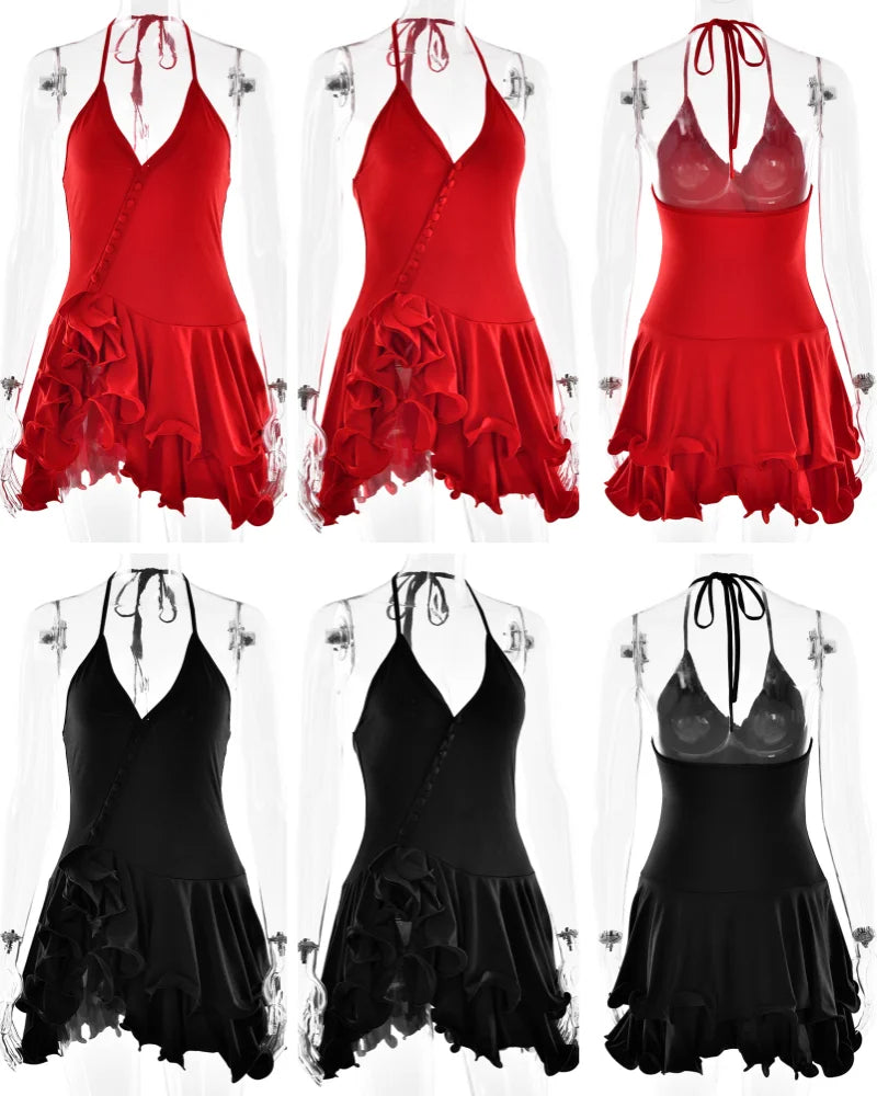Absobe Signature Sculptured V Neck Mini Dress