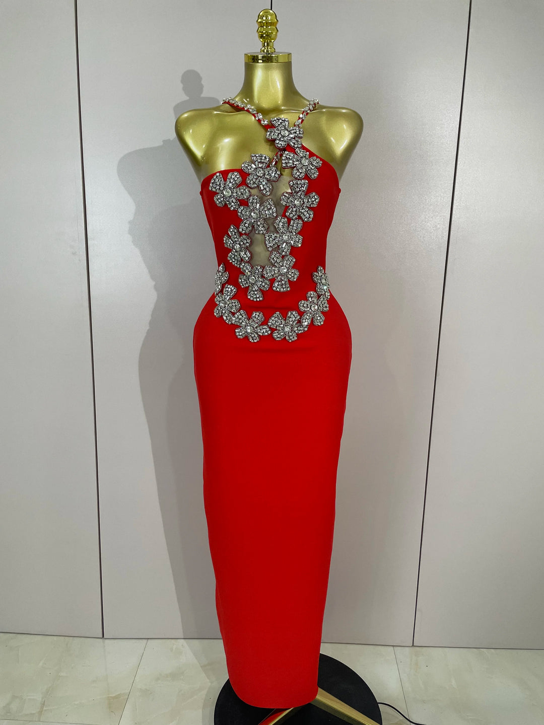 Sexy Backless Sparkly Crystal Diamonds White Bodycon Bandage Dress Women Celebrity Elegant Evening Club Party Birthday Dresses