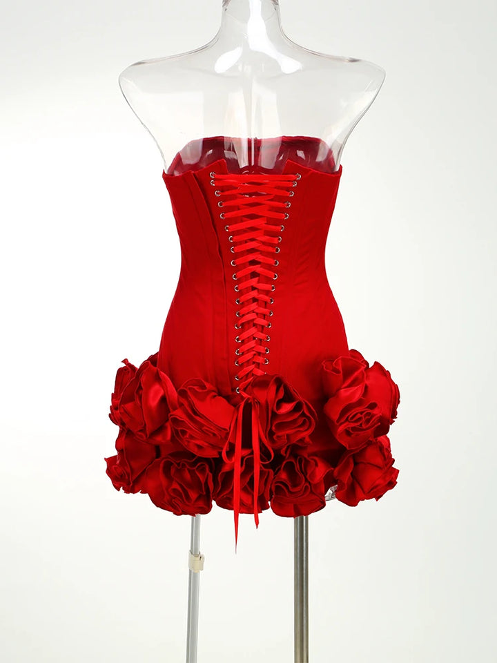 Vj Gochi Signature Red Holiday Cocktail Dress