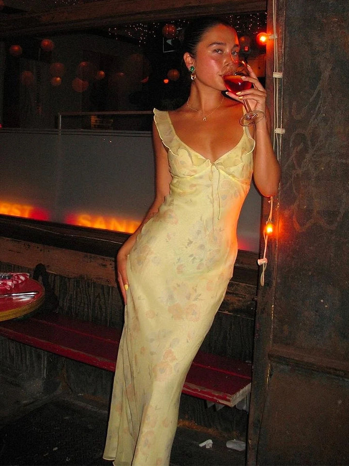 Exclusive Cryptographic Floral Maxi Dress With