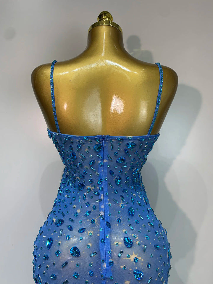 Kormanly Rhinestone Mesh Evening Gown Exclusive