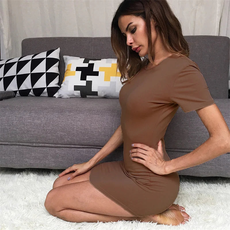 Premium High Stretch Structured Sheath Mini Dress