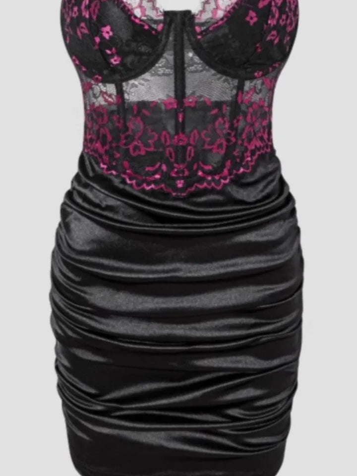 Women Lace Bodycon Club Dress Spaghetti Strap