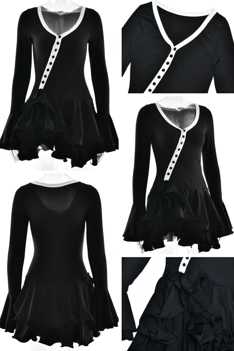 Absobe Signature Sculptured V Neck Mini Dress