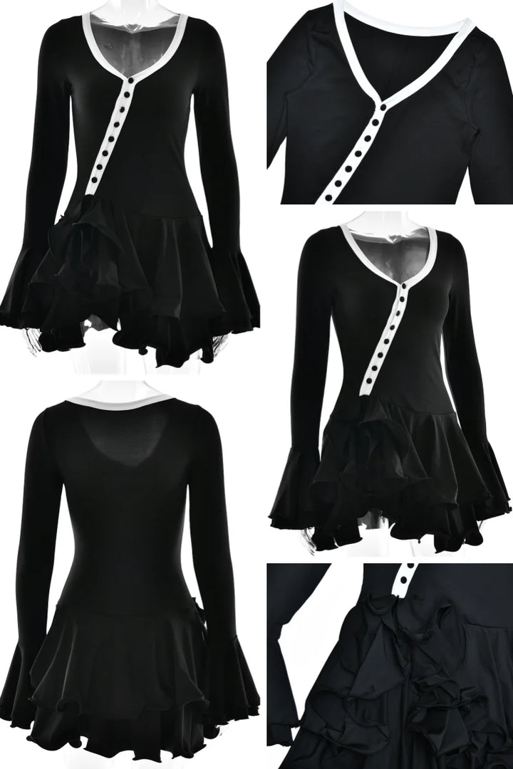 Absobe Signature Sculptured V Neck Mini Dress