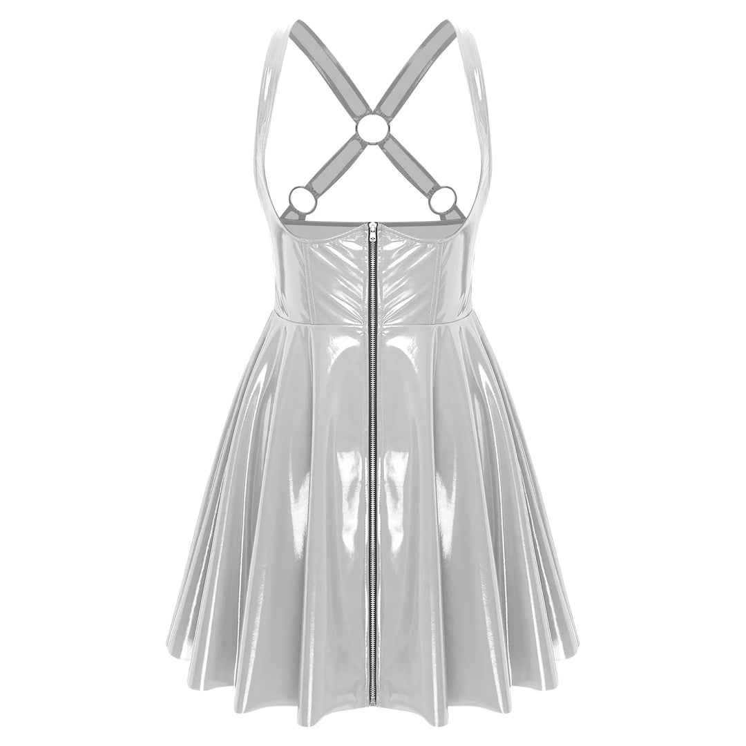 Gothic Punk Wet Look Latex Dress Bodycon Clubwear