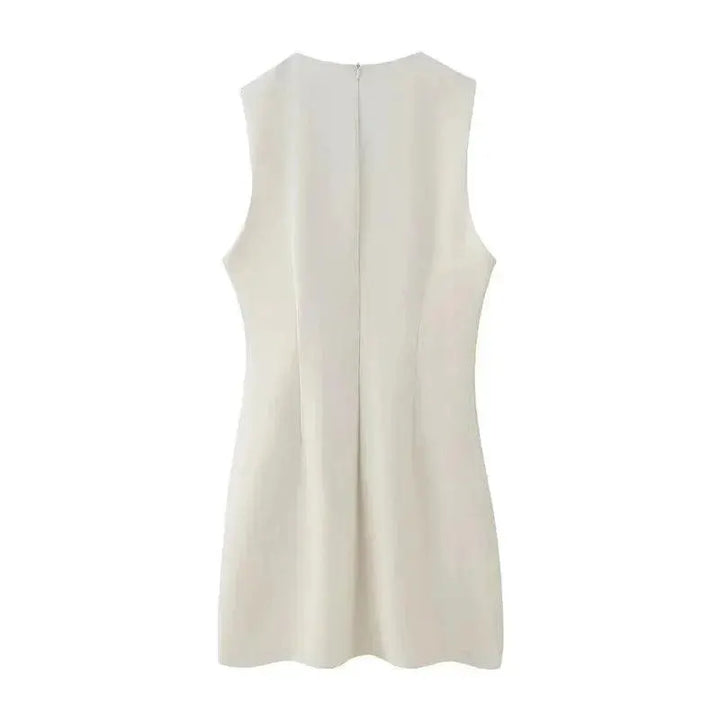 Off White Cut Out Bodycon Mini Dress For Summer Party Chic