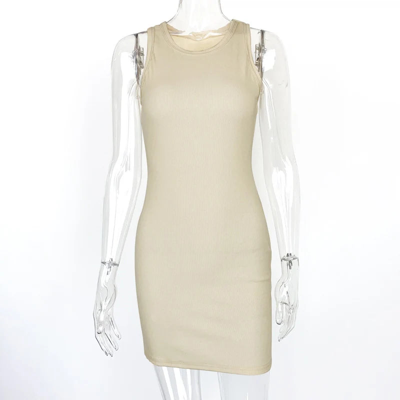 Premium Black Ribbed Bodycon Mini Dress With High
