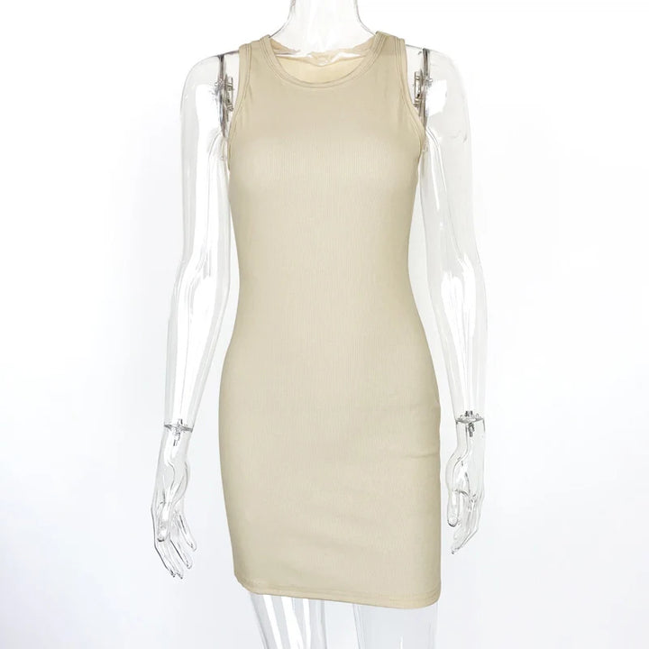Premium Black Ribbed Bodycon Mini Dress With High