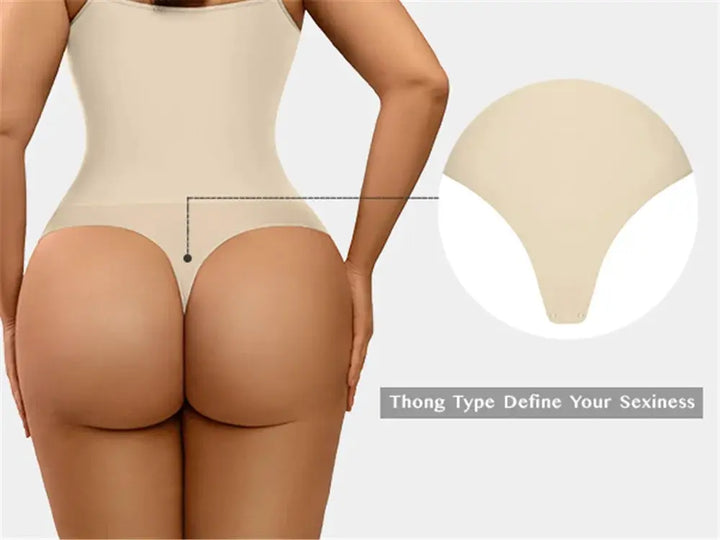 Seamless Thong Bodysuit for Women Slimming Shapewear