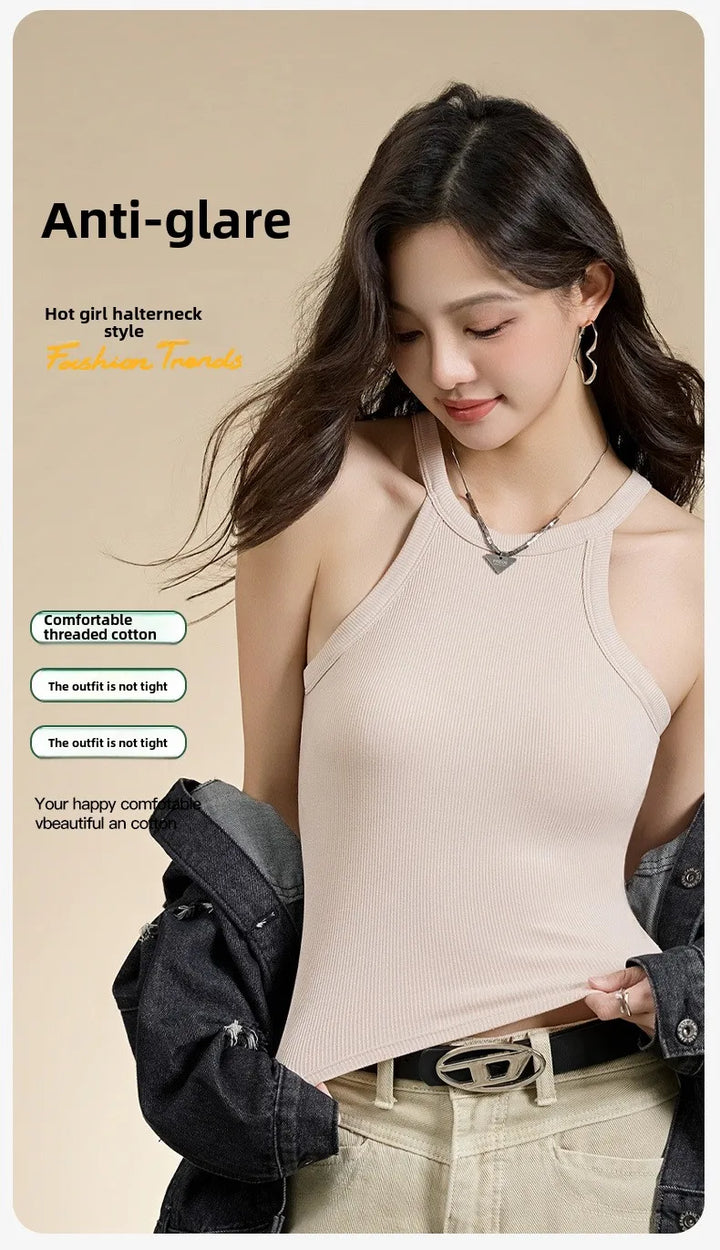 Ubowen Luxury Viscose Cotton Halter Camisole