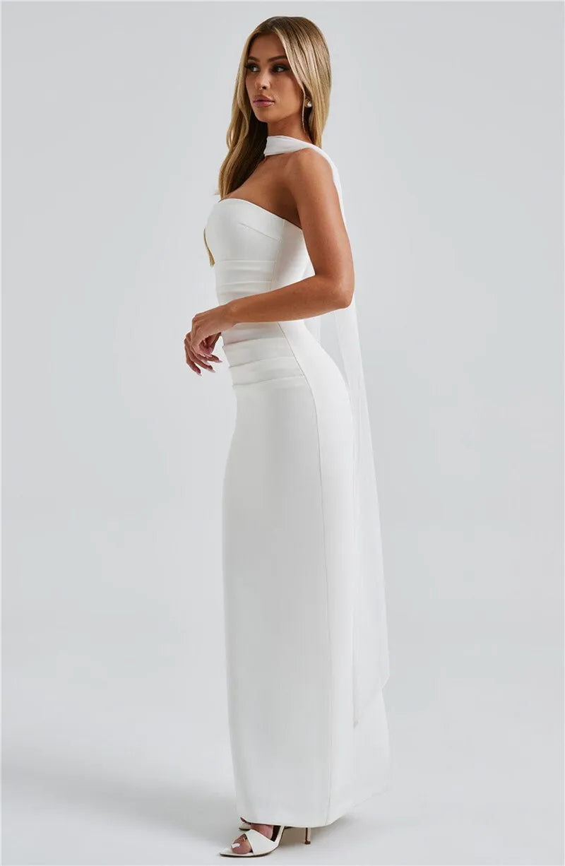 Mozision Premium Off Shoulder Backless Maxi