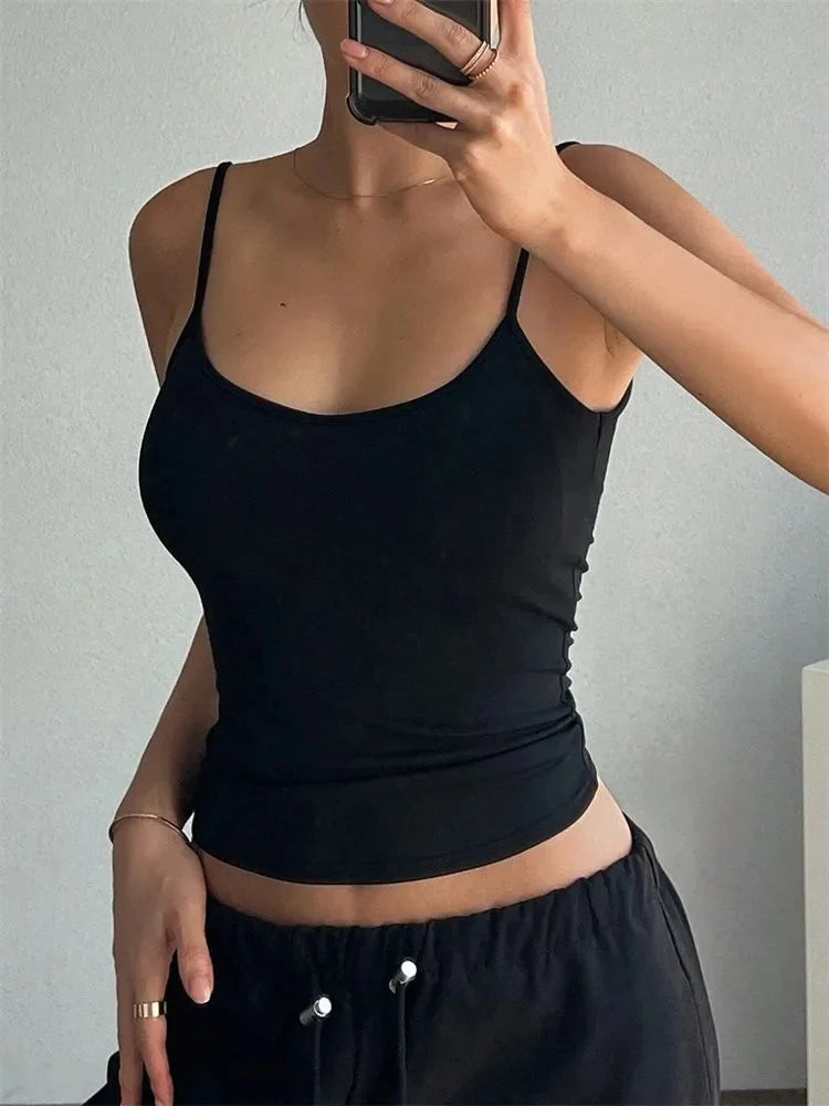 Phumee Y2K Backless Knit Crop Cami For Nightlife