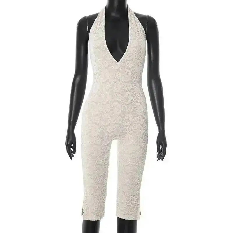 Avrilyaan Women S V Neck Lace Jumpsuit Exclusive