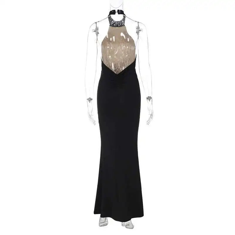 Elegant Black Lace Off Shoulder Evening Gown